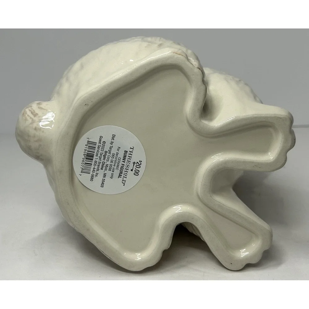 Rabbit‎ Figurine Ceramic White 8.5